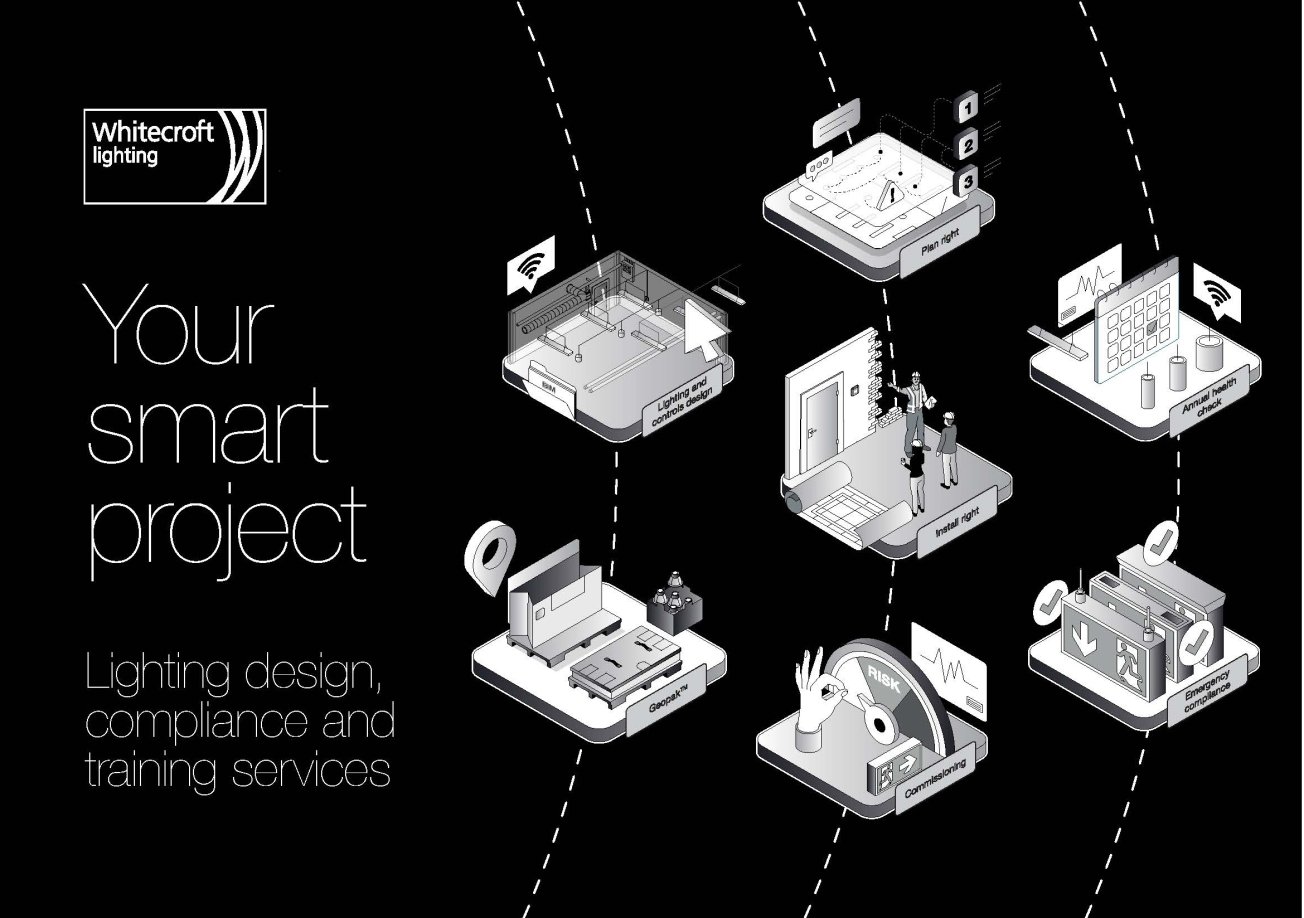 Front cover of Whitecroft Lighting's services brochure