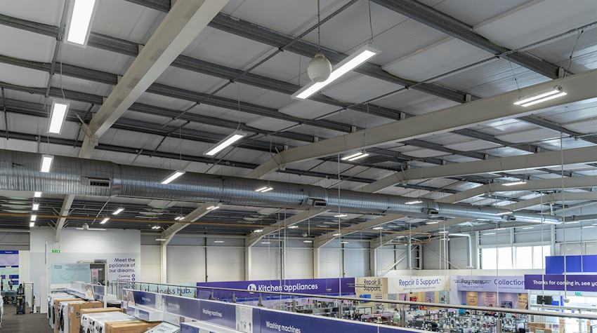 Suspended Lighting in Retail Store